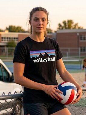 Women Volleyball Mountain Patagonia Style Tshirt Tournament Travel School Medium